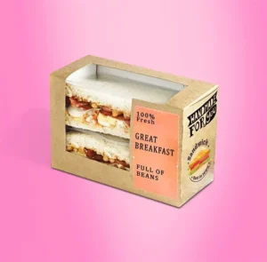 Brown Kraft Sandwich Boxes With Die Cut Window