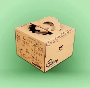 Kraft Cake Boxes With Die Cut Handle