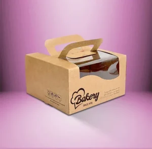 Kraft Cake Boxes With Handle And PVC Window