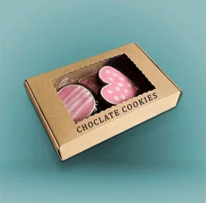 Kraft Cookies Mailer Boxes With top Die Cut Window