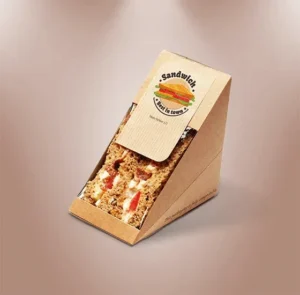 Plain Kraft Sandwich Boxes With Extra Tag With Printing