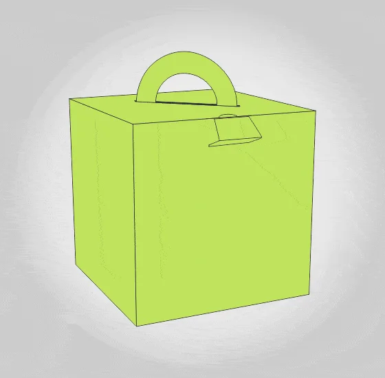 Cube Shaped Carrier Box Template Angle 1