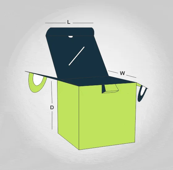 Cube Shaped Carrier Box Template Angle 2