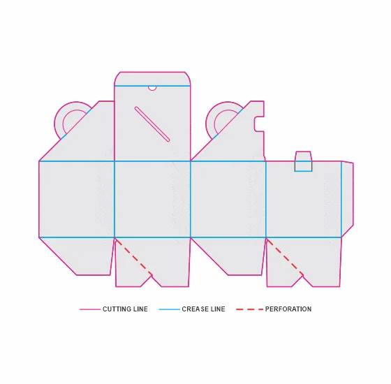 Cube Shaped Carrier Box Template Angle 3