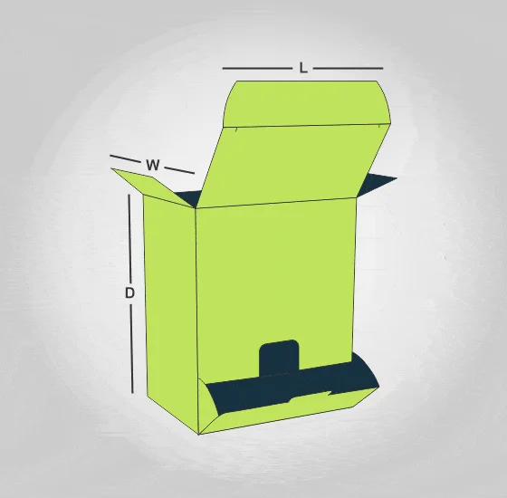 Flip Out Open Dispenser Box Template Angle 2