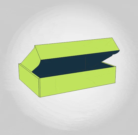 Roll End Tuck Top with Dust Flaps Box Template Angle 1