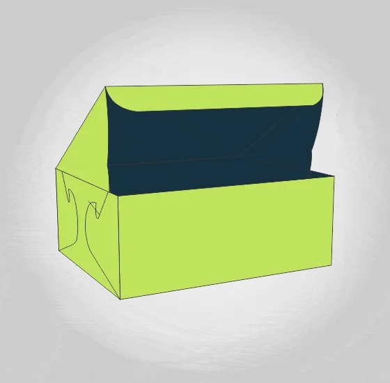 Side Lock Cake Box Template Angle 1